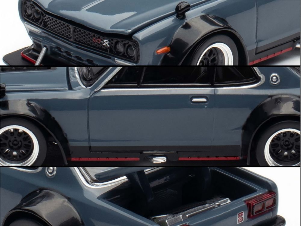 Skyline GT-R V8 Drift "Hakosuka" RHD (Right Hand Drive) Gray "Tokyo Auto Salon Hong Kong 2025" Special Edition 1/64 Diecast Model Car by Pop Race view 3