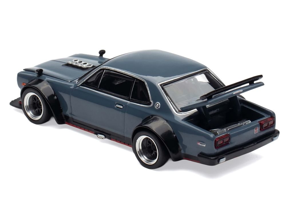 Skyline GT-R V8 Drift "Hakosuka" RHD (Right Hand Drive) Gray "Tokyo Auto Salon Hong Kong 2025" Special Edition 1/64 Diecast Model Car by Pop Race view 5