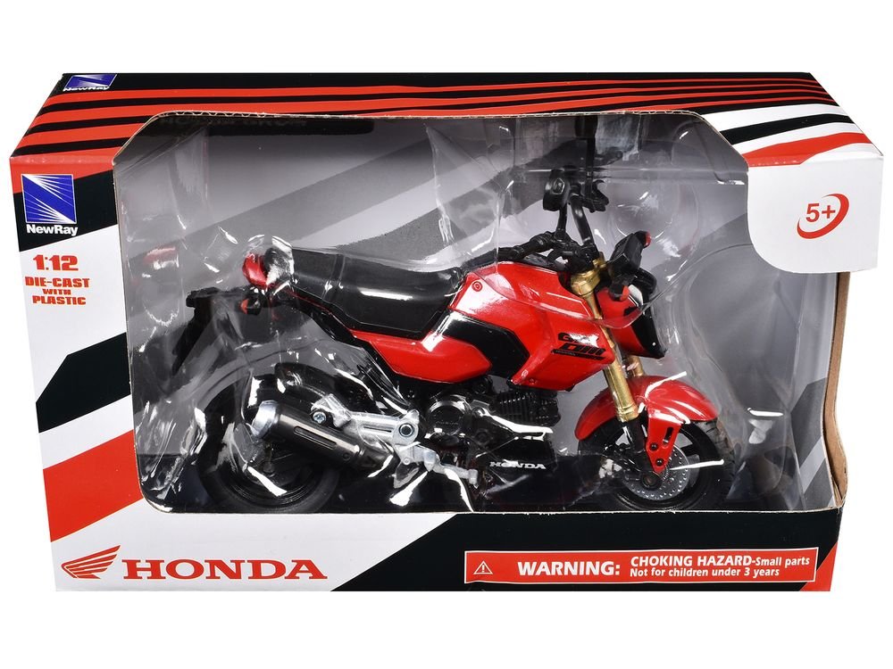 Honda GROM Motorcycle Red 1/12 Diecast Model by New Ray view 3