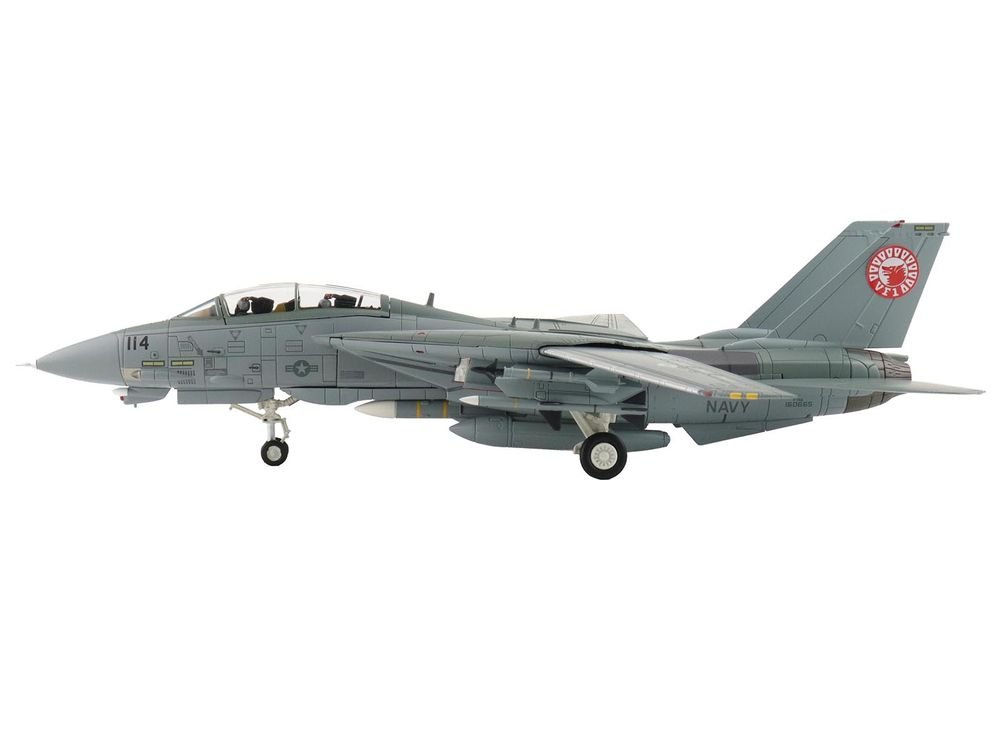 Grumman F-14A Tomcat Fighter Aircraft "VF-1 (with Optional Decals)" United States Navy "Air Power Series" 1/72 Diecast Model by Hobby Master view 2