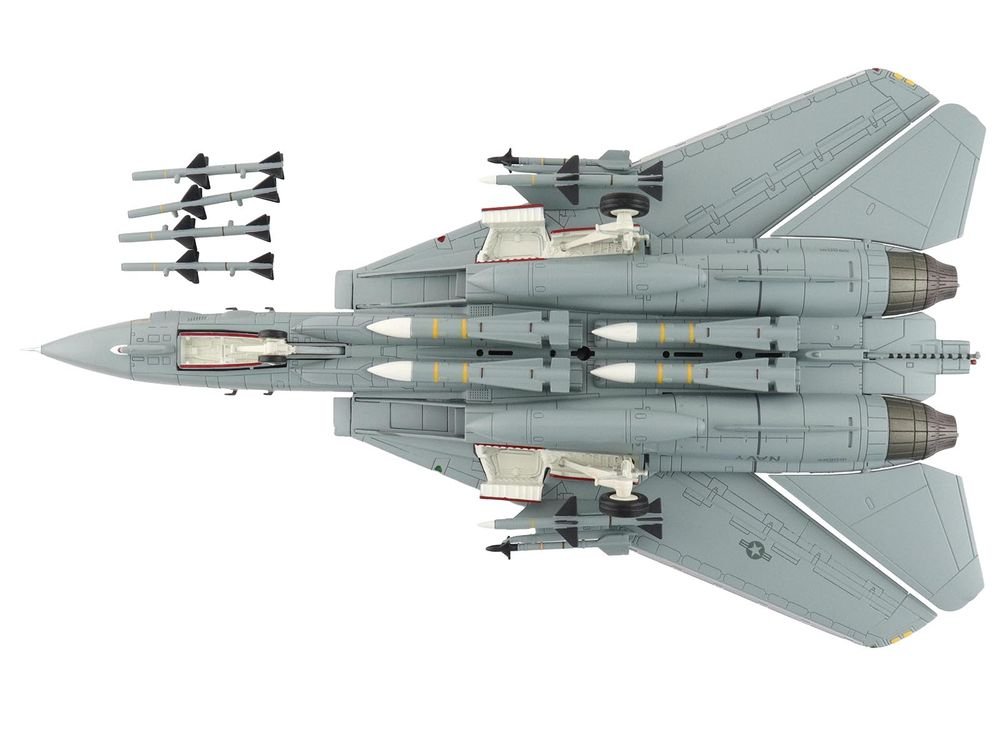 Grumman F-14A Tomcat Fighter Aircraft "VF-1 (with Optional Decals)" United States Navy "Air Power Series" 1/72 Diecast Model by Hobby Master view 4