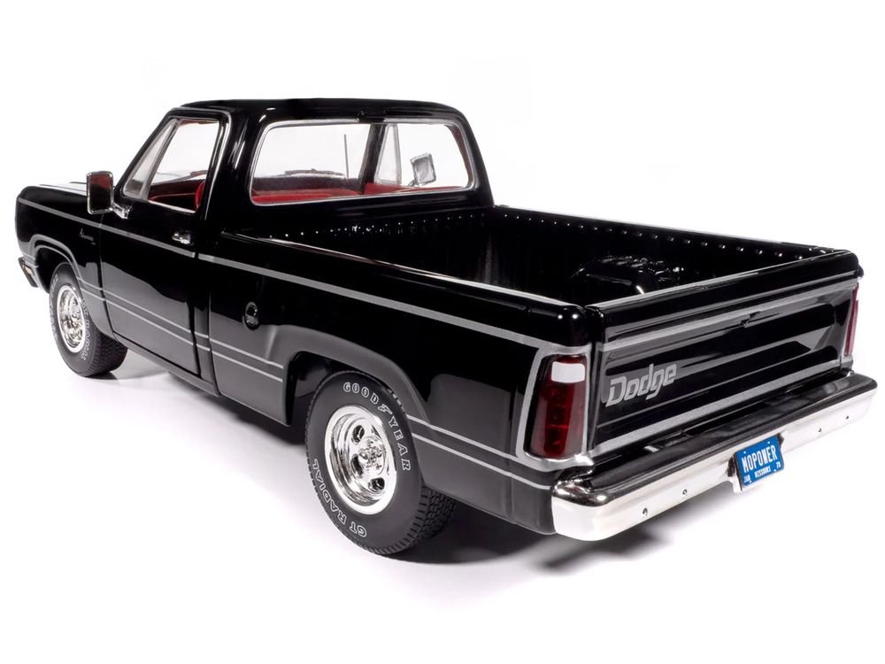 1979 Dodge Adventurer Sweptline Pickup Truck Black with Red Interior "American Muscle" Series 1/18 Diecast Model Car by Auto World view 5