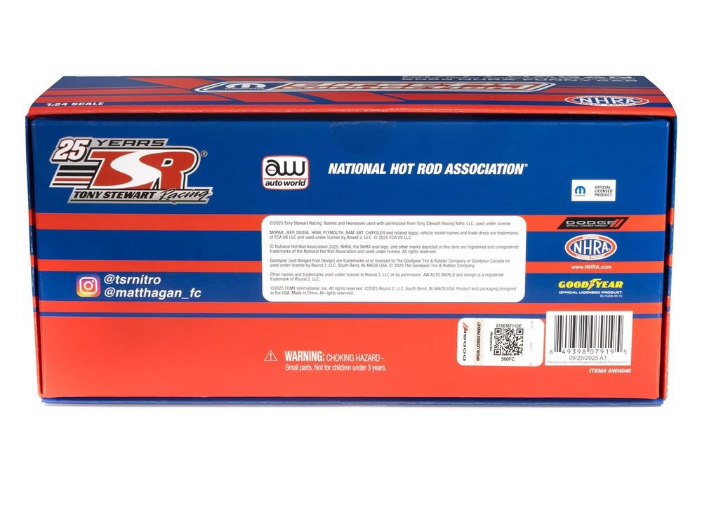 Dodge Charger NHRA Funny Car Matt Hagan "MOPAR Direct Connection" (2025) Limited Edition 1/24 Diecast Model Car by Auto World view 3