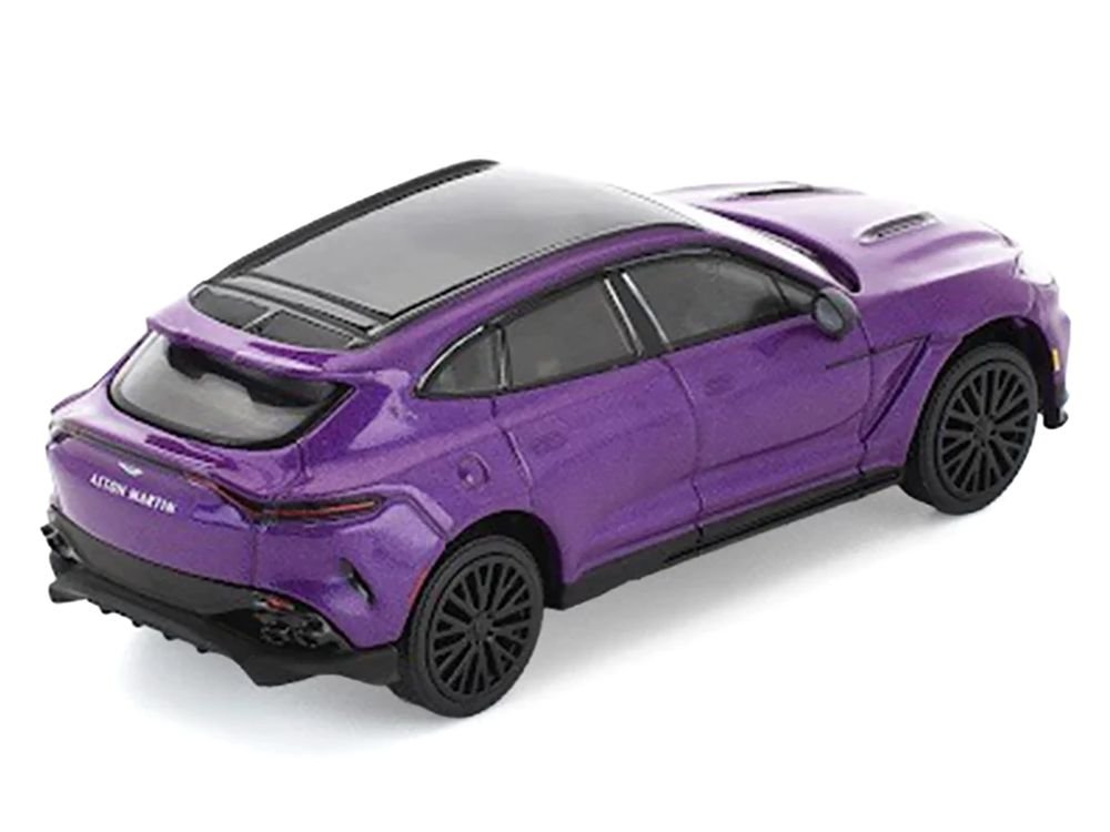 Aston Martin DBX 707 Storm Purple Metallic with Black Top 1/64 Diecast Model Car by Pop Race view 3