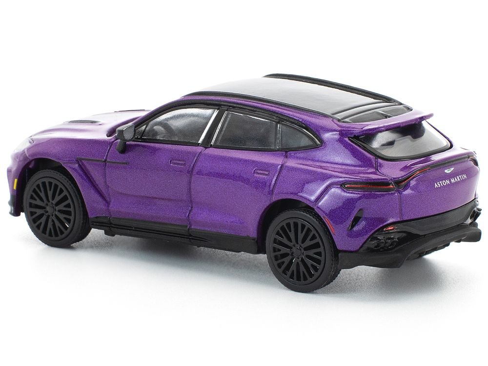 Aston Martin DBX 707 Storm Purple Metallic with Black Top 1/64 Diecast Model Car by Pop Race view 4