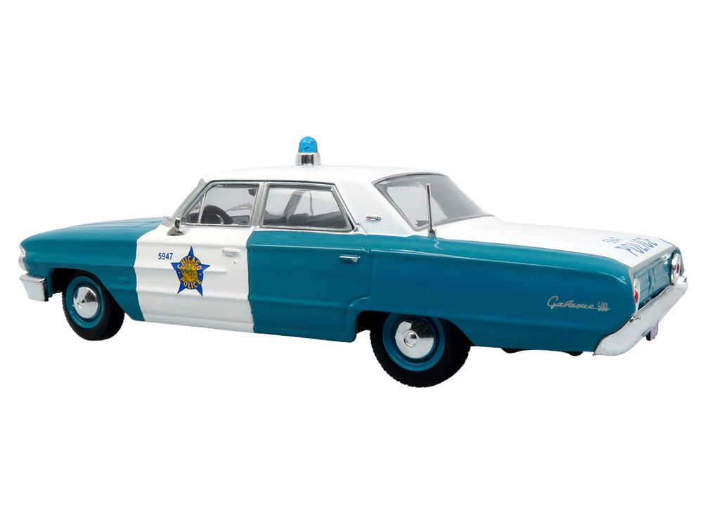 1964 Ford Galaxie 500 Police Car "Chicago Police Department" Blue and White "Five0" Series Limited Edition to 504 pieces Worldwide 1/43 Diecast Model by Iconic Replicas view 2