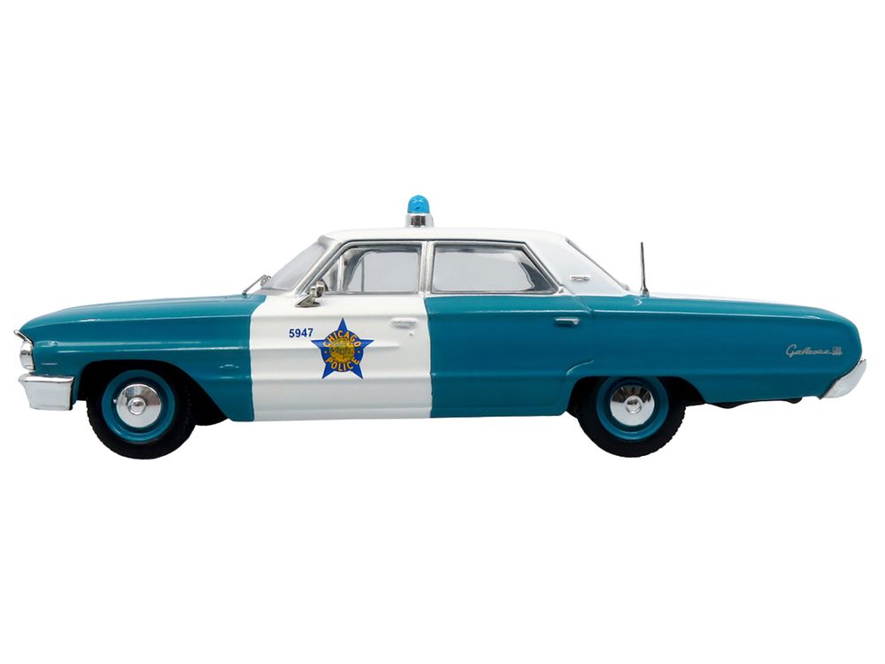 1964 Ford Galaxie 500 Police Car "Chicago Police Department" Blue and White "Five0" Series Limited Edition to 504 pieces Worldwide 1/43 Diecast Model by Iconic Replicas view 3