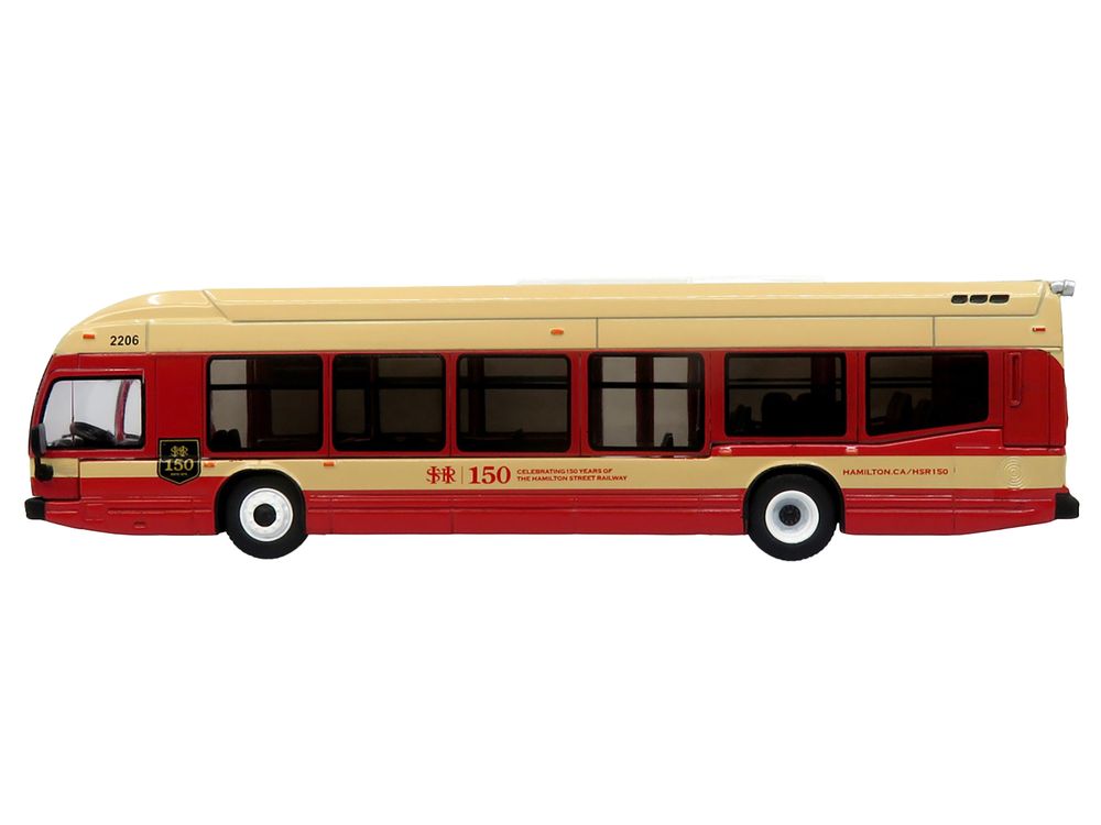 Nova Bus LFS HEV Transit Bus "Hamilton Street Railway 150th Anniversary" Cream and Red "The Bus & Motorcoach Collection" Limited Edition to 504 pieces Worldwide 1/87 (HO) Diecast Model by Iconic Replicas view 2