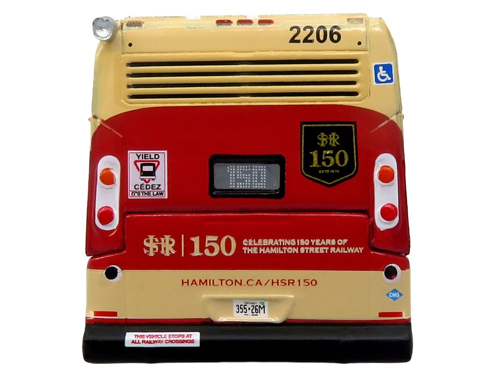 Nova Bus LFS HEV Transit Bus "Hamilton Street Railway 150th Anniversary" Cream and Red "The Bus & Motorcoach Collection" Limited Edition to 504 pieces Worldwide 1/87 (HO) Diecast Model by Iconic Replicas view 5