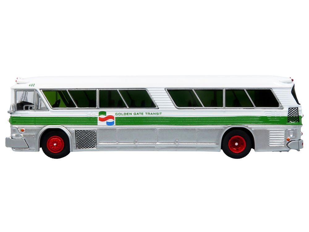 1964 MCI MC-5A Coach Bus "Golden Gate Transit" White with Green Stripes "Vintage Bus & Motorcoach Collection" Limited Edition to 504 pieces Worldwide 1/87 (HO) Diecast Model by Iconic Replicas view 2