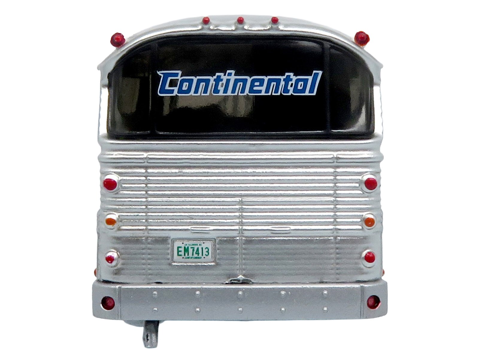 1964 MCI MC-5A Coach Bus "Continental Air Transport" Silver with Blue Stripes "Vintage Bus & Motorcoach Collection" Limited Edition to 504 pieces Worldwide 1/87 (HO) Diecast Model by Iconic Replicas view 4
