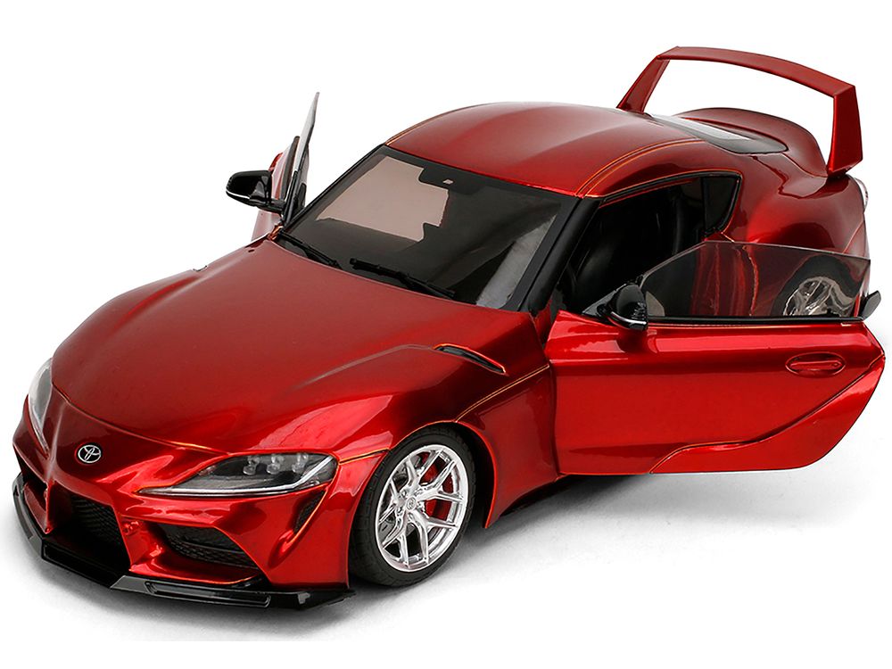Toyota GR Supra Red Metallic "Pink Slips" Series 1/18 Diecast Model Car by Jada view 2