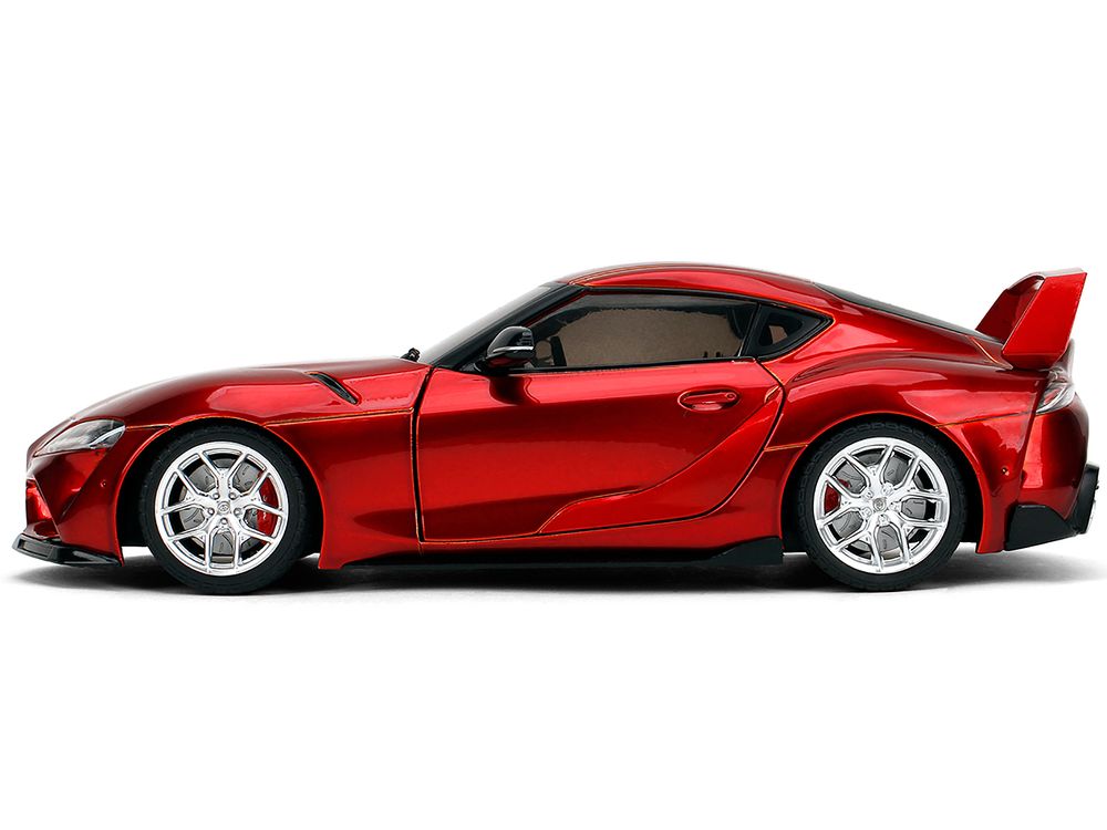 Toyota GR Supra Red Metallic "Pink Slips" Series 1/18 Diecast Model Car by Jada view 3