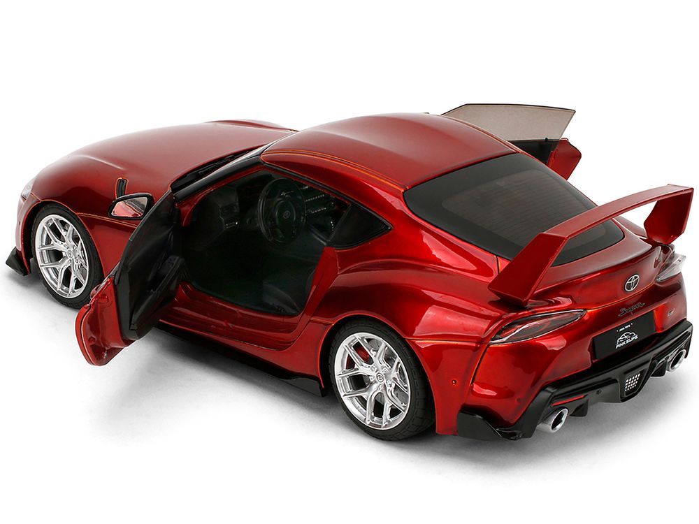Toyota GR Supra Red Metallic "Pink Slips" Series 1/18 Diecast Model Car by Jada view 4