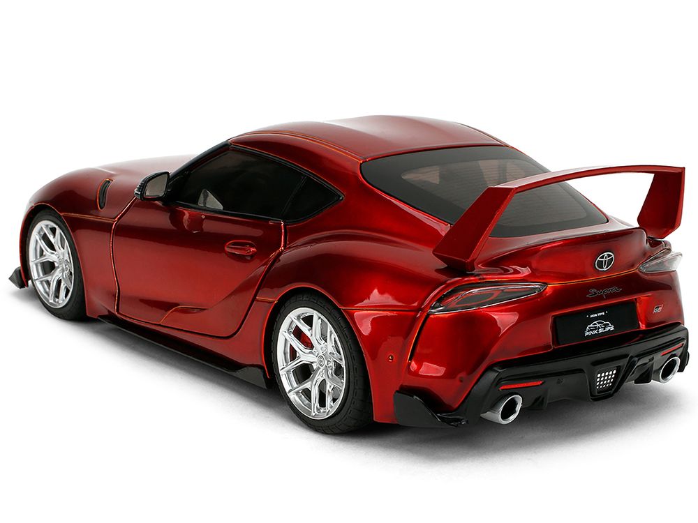 Toyota GR Supra Red Metallic "Pink Slips" Series 1/18 Diecast Model Car by Jada view 5