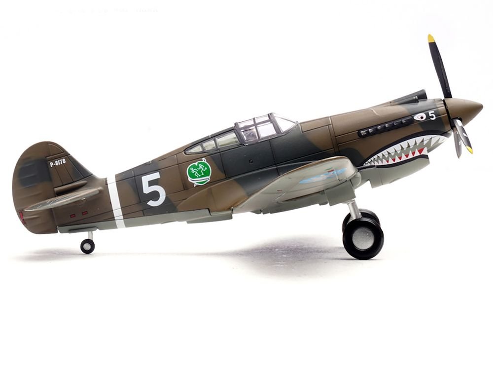Curtiss P-40B/C Warhawk Fighter Aircraft "White 5 Charles Bond 1st Squadron Flying Tigers Chinese Air Force" (1942) 1st American Volunteer Group 1/72 Diecast Model Airplane by Legion view 3