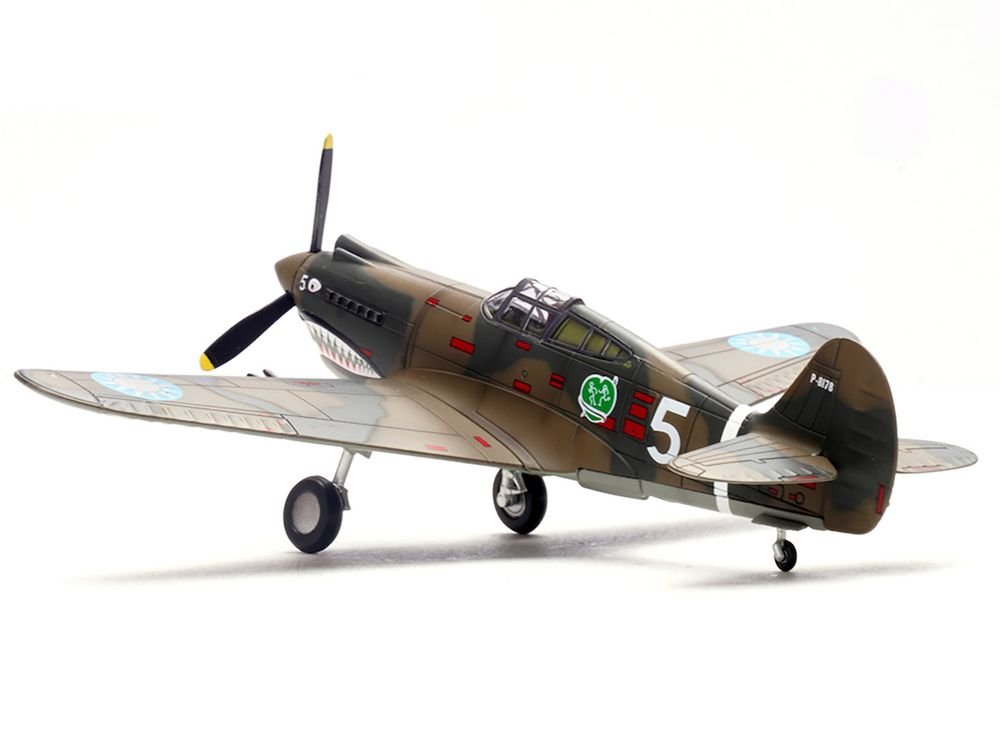 Curtiss P-40B/C Warhawk Fighter Aircraft "White 5 Charles Bond 1st Squadron Flying Tigers Chinese Air Force" (1942) 1st American Volunteer Group 1/72 Diecast Model Airplane by Legion view 4