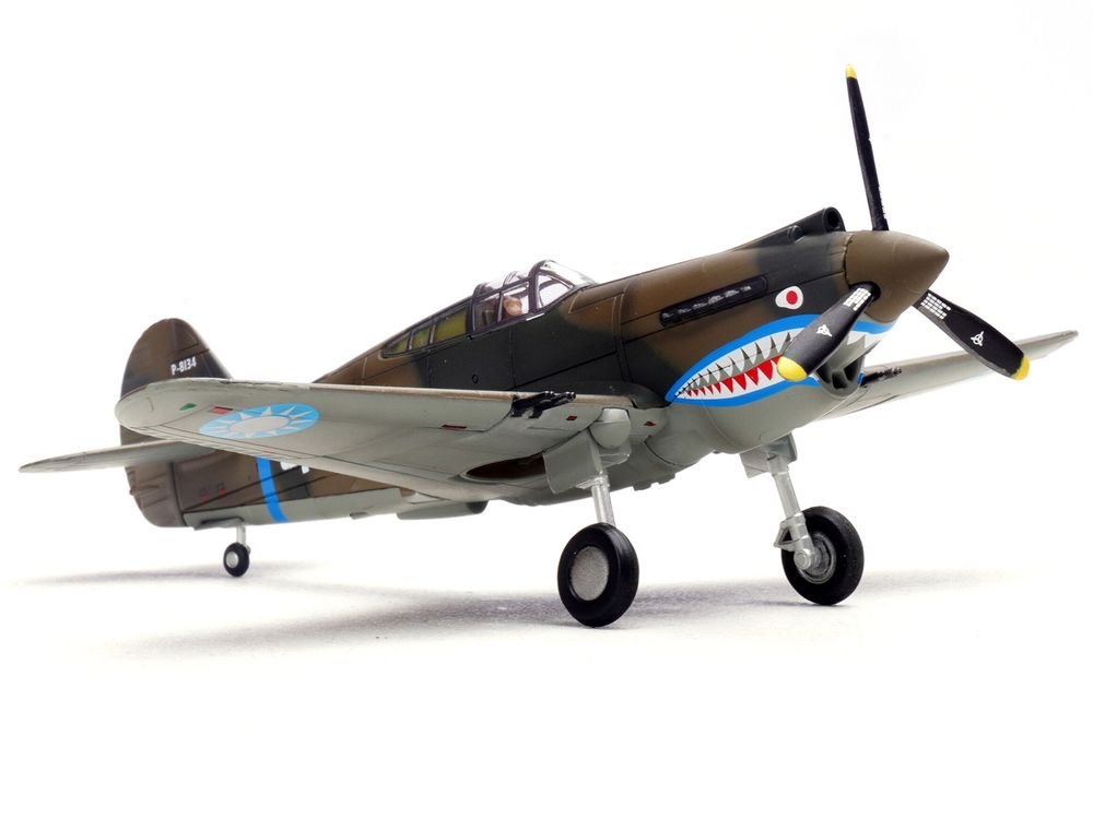 Curtiss P-40B/C Warhawk Fighter Aircraft "White 48 David Lee 'Tex' Hill 2nd Squadron Panda Bears Chinese Air Force Burma" (1942) 1st American Volunteer Group 1/72 Diecast Model Airplane by Legion view 5