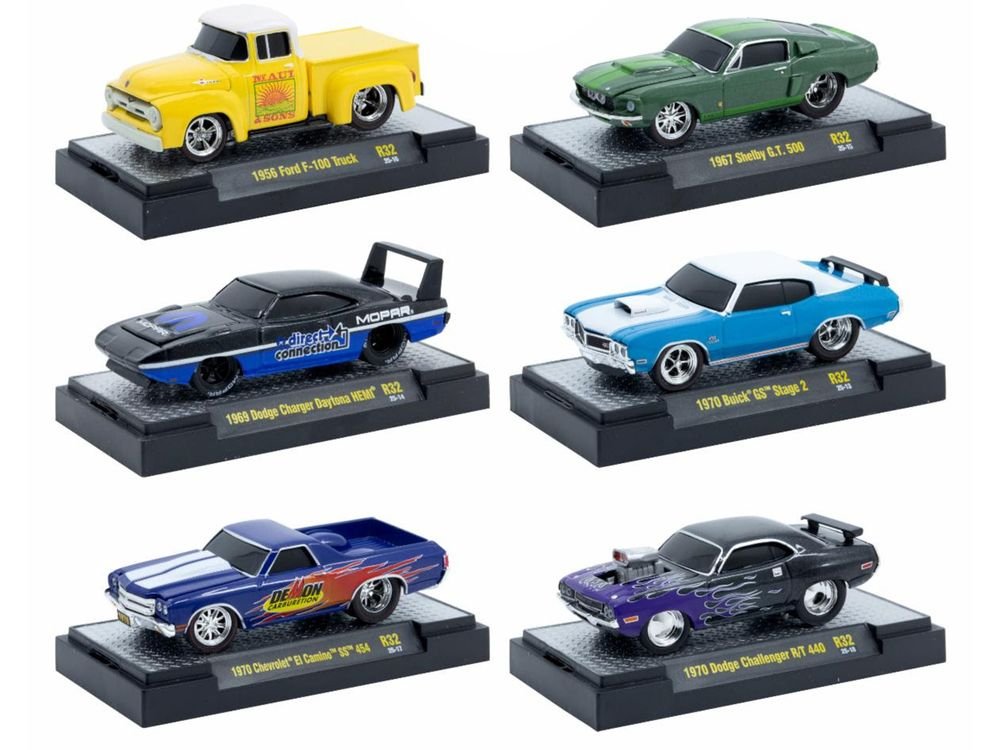 "Ground Pounders" 6 Cars Set Release 32 IN DISPLAY CASES Limited Edition 1/64 Diecast Model Cars by M2 Machines