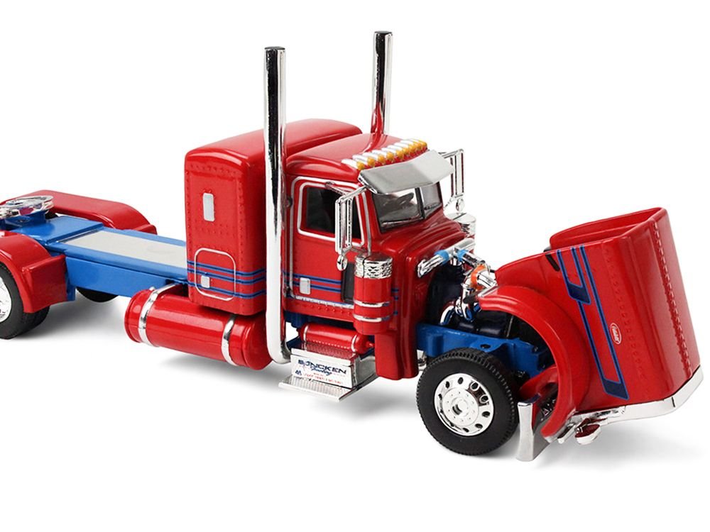 Peterbilt 389 with 36" Flat Top Sleeper and Heil Fuel Tank Trailer "Sancken Custom Truck by Amcan" Red "Big Rigs" Series II #3 1/64 Diecast Model by DCP/First Gear view 2