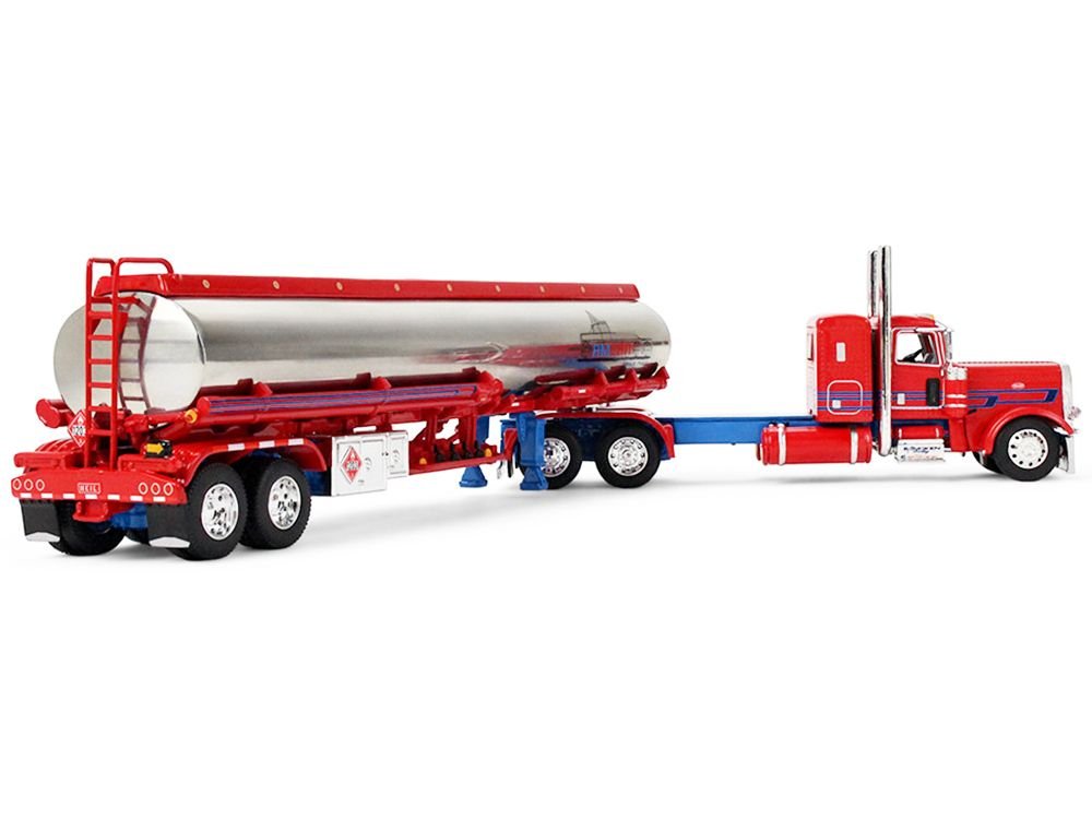 Peterbilt 389 with 36" Flat Top Sleeper and Heil Fuel Tank Trailer "Sancken Custom Truck by Amcan" Red "Big Rigs" Series II #3 1/64 Diecast Model by DCP/First Gear view 4