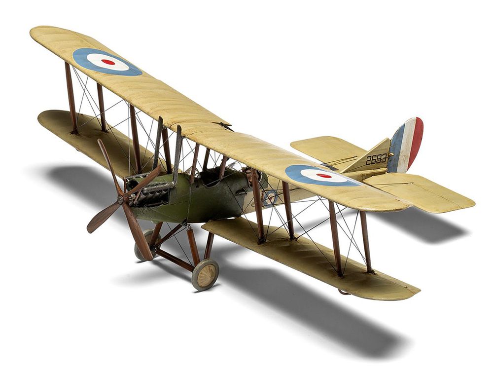 Level 2 Model Kit Royal Aircraft Factory BE2c Aircraft with 2 Scheme Options 1/72 Scale Plastic Model Kit by Airfix view 2