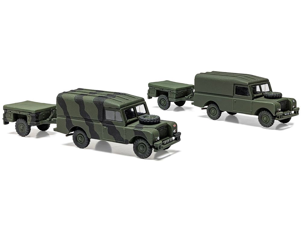 Level 2 Model Kit Land Rover LWB (Hard Top) Truck and Trailer with 2 Scheme Options 1/76 Scale Plastic Model Kit by Airfix view 5