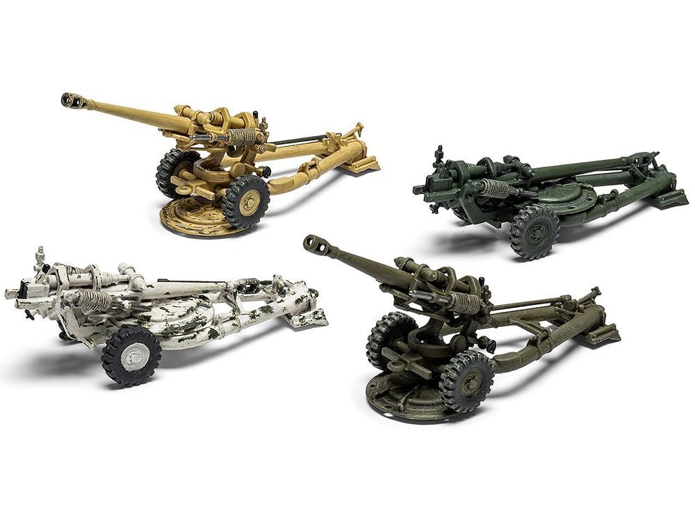 Level 1 Model Kit British 105mm Light Field Gun with 3 Scheme Options 1/76 Scale Plastic Model Kit by Airfix view 2