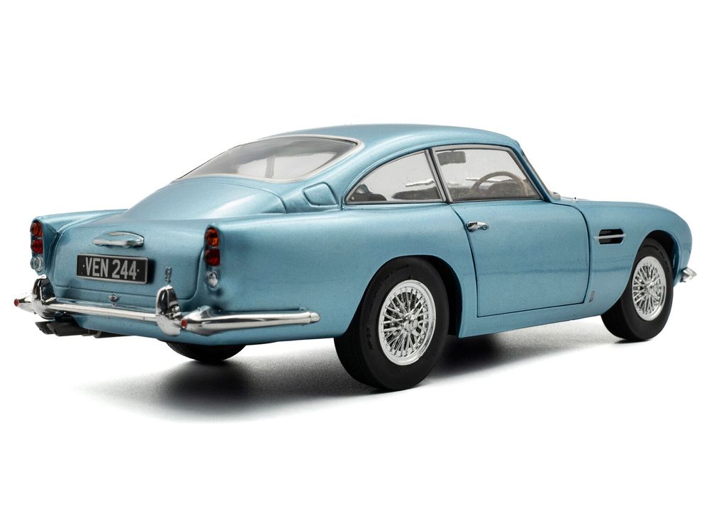 1964 Aston Martin DB5 RHD (Right Hand Drive) Light Blue Metallic 1/18 Diecast Model Car by Solido view 5