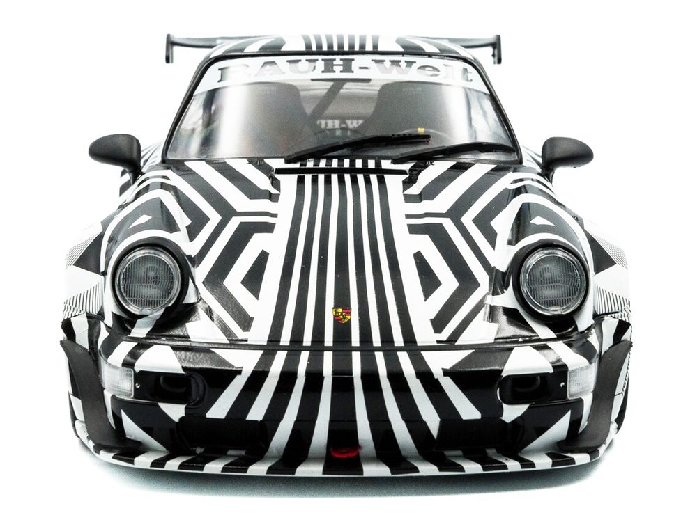 2022 RWB Bodykit #13 "The Zebra" Black and White Striped 1/18 Diecast Model Car by Solido view 5