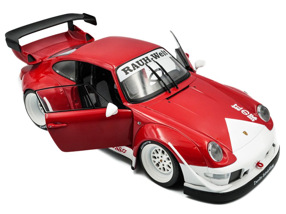 2020 RWB Bodykit "Porco Rosso" Red and White 1/18 Diecast Model Car by Solido view 2