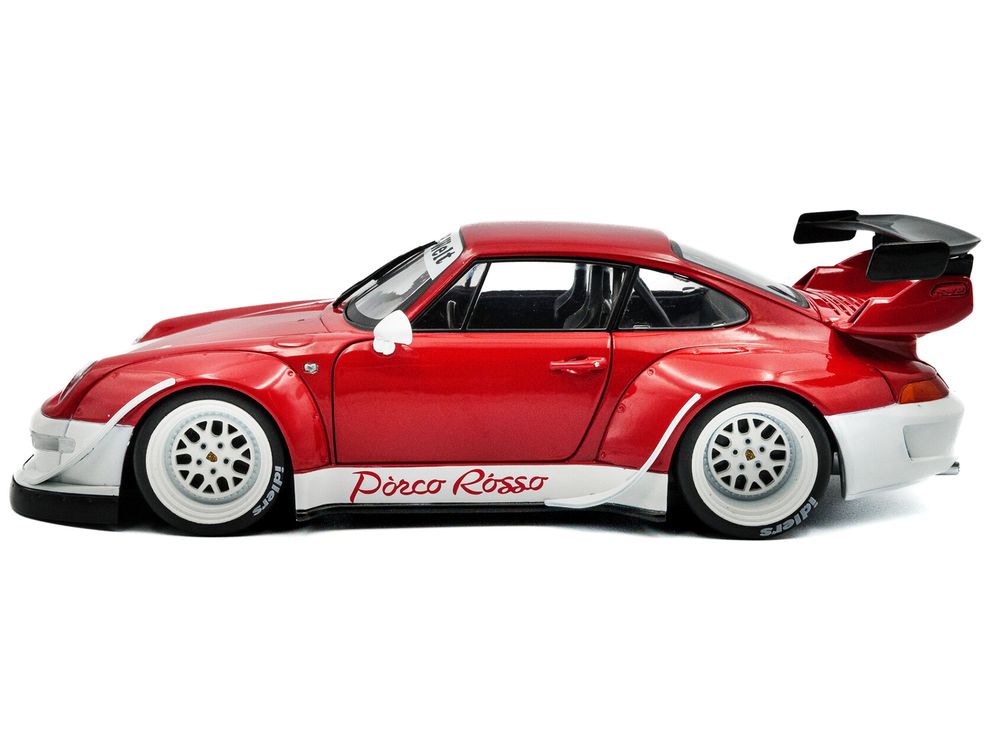 2020 RWB Bodykit "Porco Rosso" Red and White 1/18 Diecast Model Car by Solido view 3