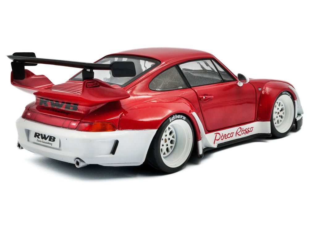 2020 RWB Bodykit "Porco Rosso" Red and White 1/18 Diecast Model Car by Solido view 4