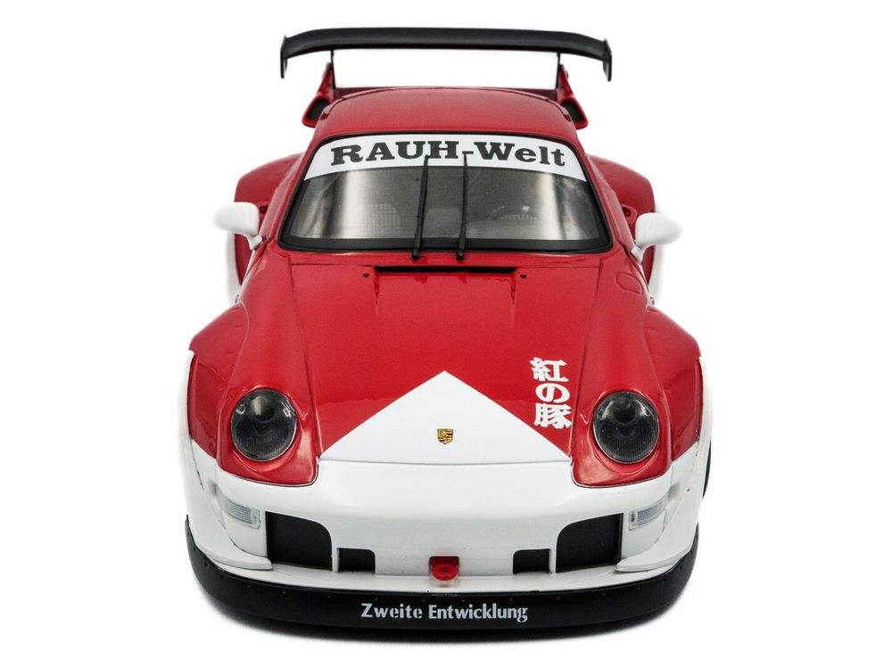 2020 RWB Bodykit "Porco Rosso" Red and White 1/18 Diecast Model Car by Solido view 5