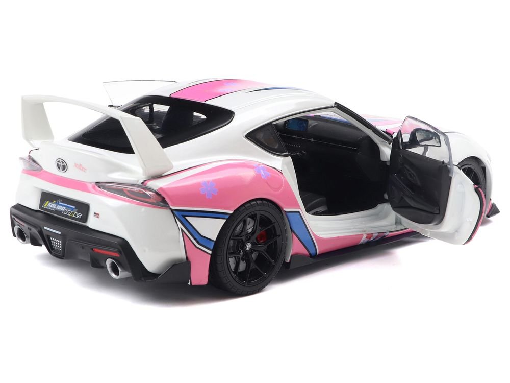 2024 Toyota GR Supra "Itasha" White with Graphics "StreetFighters" 1/18 Diecast Model Car by Solido view 5