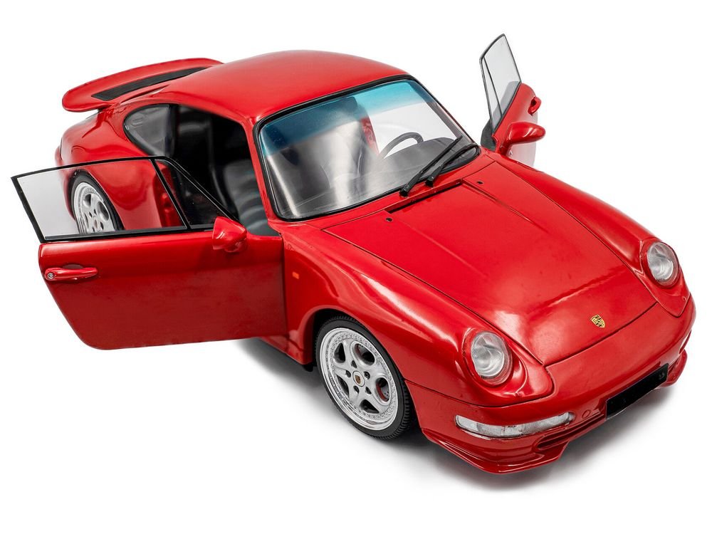 1997 Porsche 911 (993) Carrera RS Guards Red 1/18 Diecast Model Car by Solido view 2