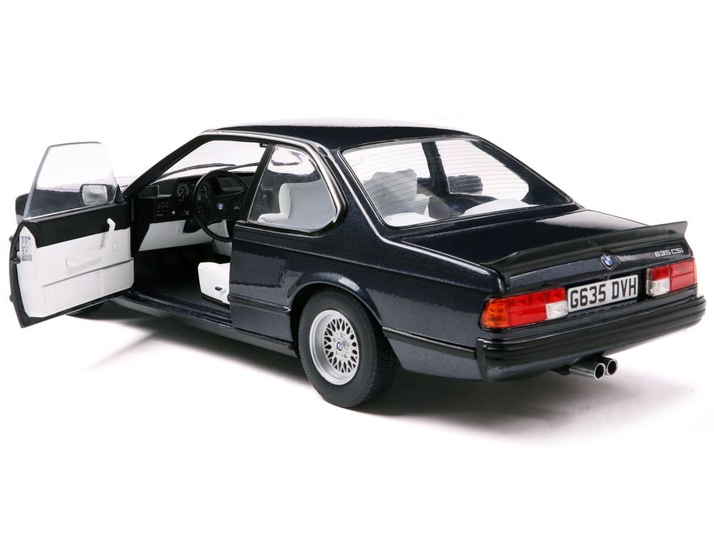 1984 BMW 635 CSI (E24) Macau Blue Metallic 1/18 Diecast Model Car by Solido view 3
