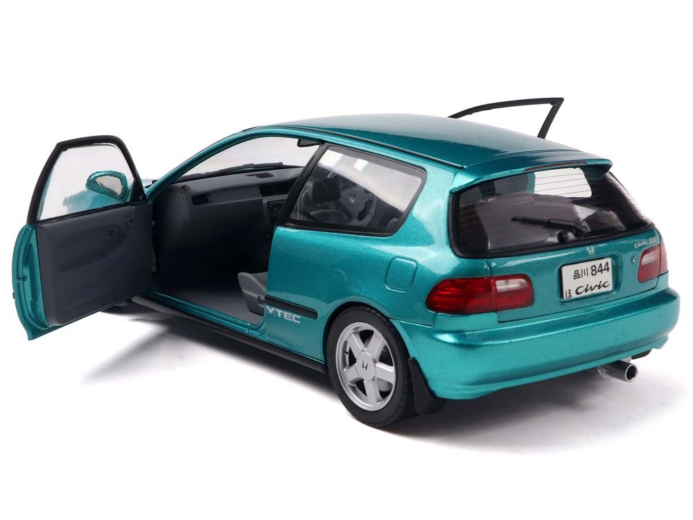 1991 Honda Civic (EG6) RHD (Right Hand Drive) Aztec Green Metallic 1/18 Diecast Model Car by Solido view 2
