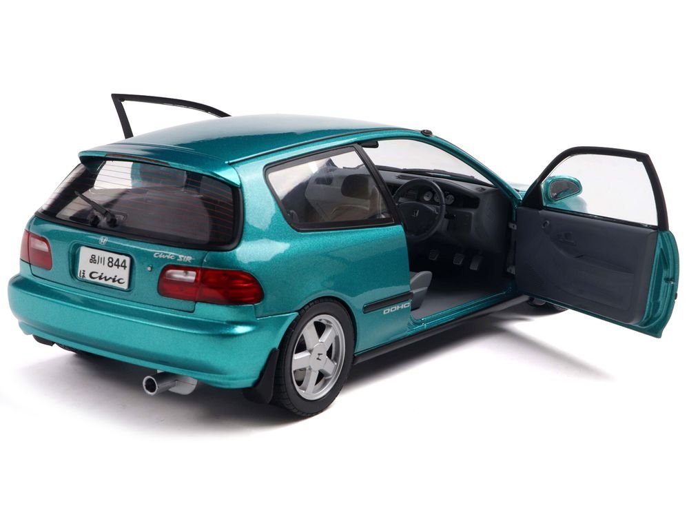 1991 Honda Civic (EG6) RHD (Right Hand Drive) Aztec Green Metallic 1/18 Diecast Model Car by Solido view 3