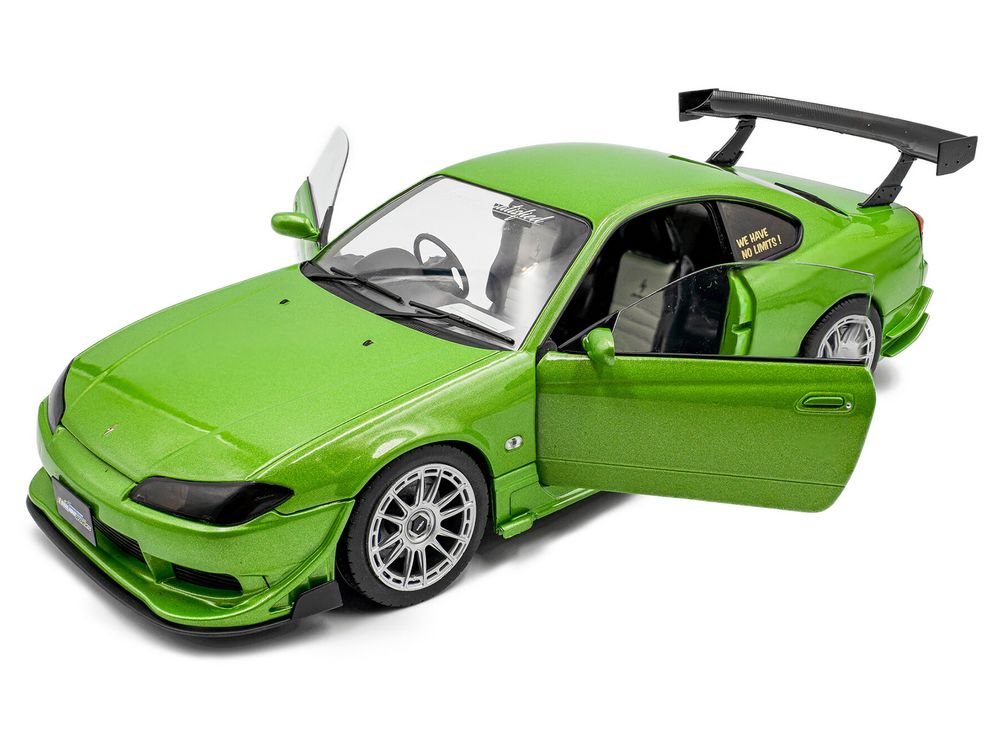 1999 Nissan Silvia S15 Spec-R Aero RHD (Right Hand Drive) "Never Satisfied" Green Metallic 1/18 Diecast Model Car by Solido view 2