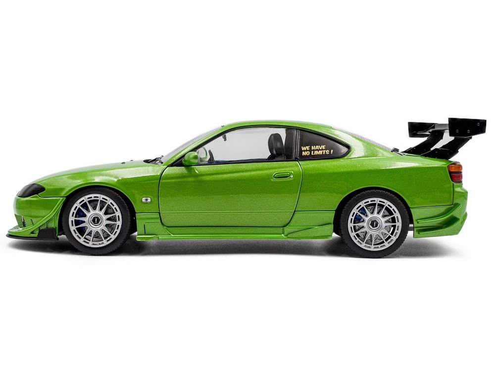 1999 Nissan Silvia S15 Spec-R Aero RHD (Right Hand Drive) "Never Satisfied" Green Metallic 1/18 Diecast Model Car by Solido view 3