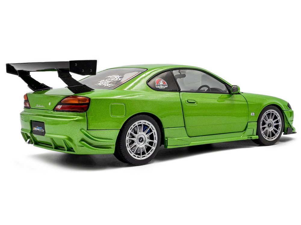 1999 Nissan Silvia S15 Spec-R Aero RHD (Right Hand Drive) "Never Satisfied" Green Metallic 1/18 Diecast Model Car by Solido view 4