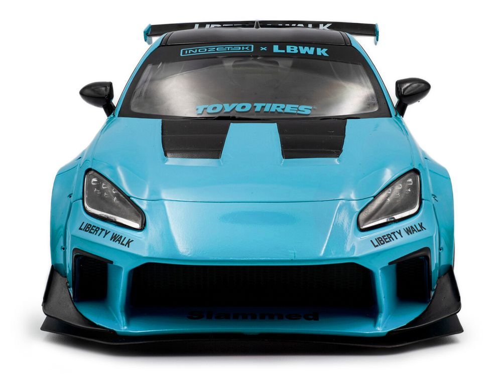 2024 Toyota GR86 LBWK Body Kit RHD (Right Hand Drive) Baby Blue with Black Top 1/18 Diecast Model Car by Solido view 5