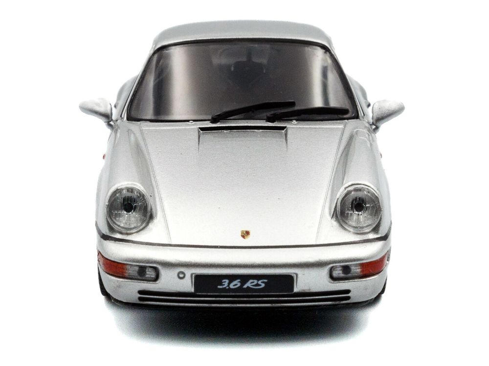 1994 Porsche 911 (964) RS Silver Metallic with Black Stripes 1/43 Diecast Model Car by Solido view 5