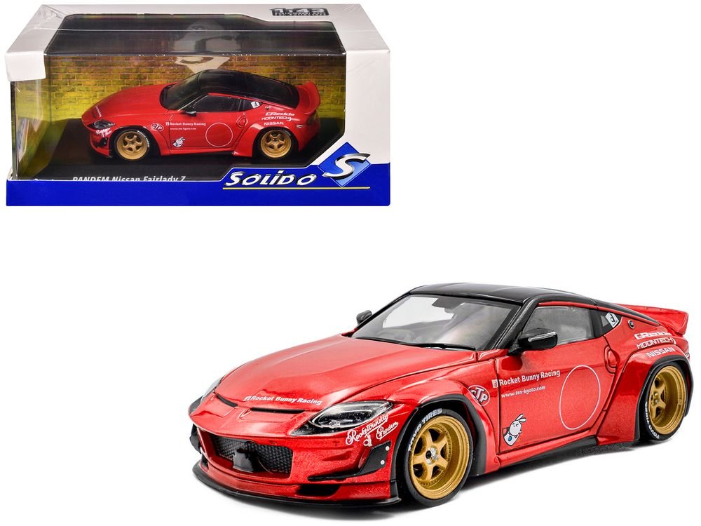 2022 Nissan Pandem Fairlady Z RHD (Right Hand Drive) Red Metallic with Black Top 1/43 Diecast Model Car by Solido