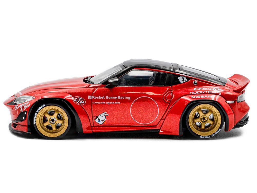 2022 Nissan Pandem Fairlady Z RHD (Right Hand Drive) Red Metallic with Black Top 1/43 Diecast Model Car by Solido view 2