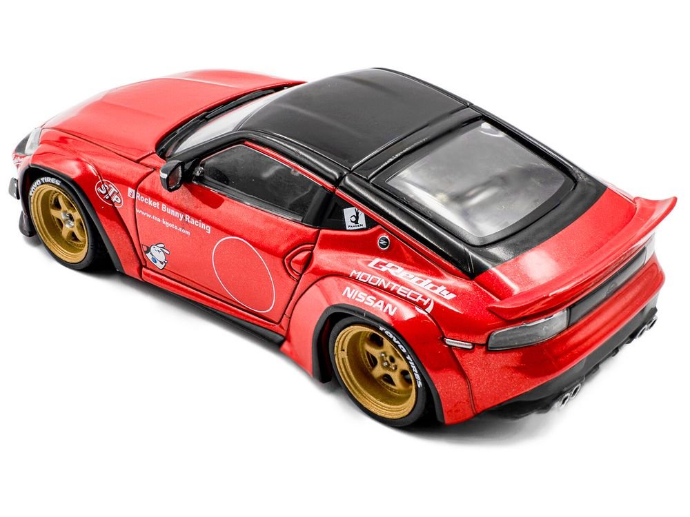 2022 Nissan Pandem Fairlady Z RHD (Right Hand Drive) Red Metallic with Black Top 1/43 Diecast Model Car by Solido view 3