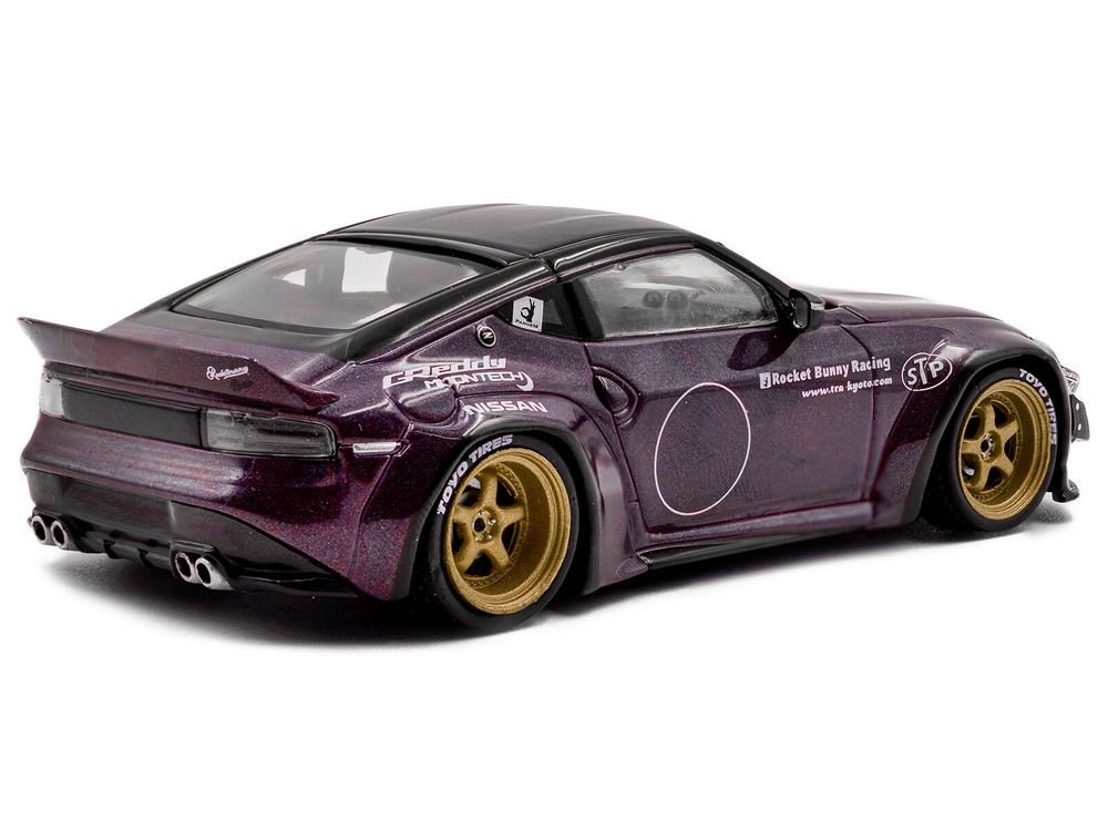 2022 Nissan Pandem Fairlady Z RHD (Right Hand Drive) Purple Metallic with Black Top 1/43 Diecast Model Car by Solido view 3