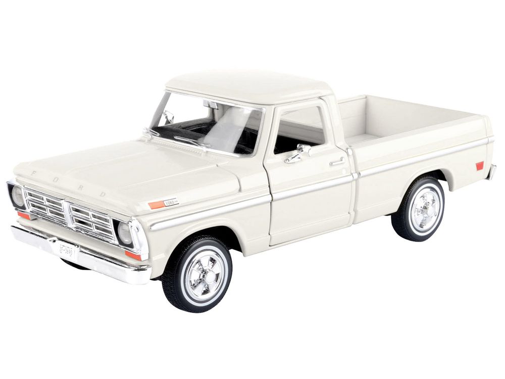1972 Ford F-100 Pickup Truck Cream "Timeless Legends" Series 1/24 Diecast Model Car by Motormax view 2