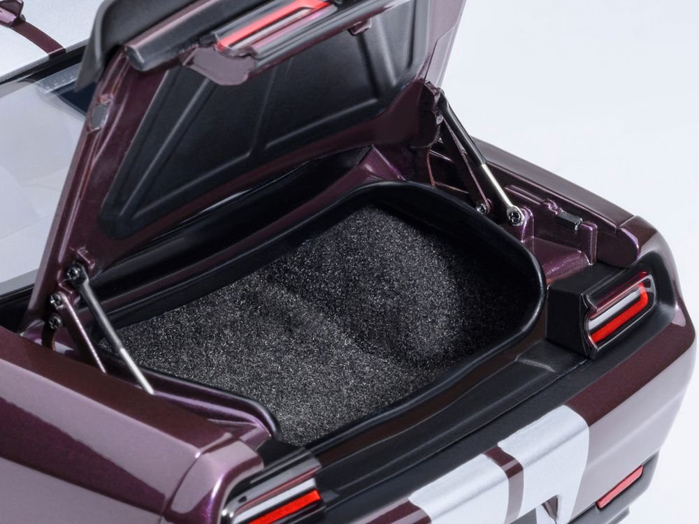 2022 Dodge Challenger SRT Jailbreak Hellraisin Purple with White Stripes 1/18 Model Car by Autoart view 5